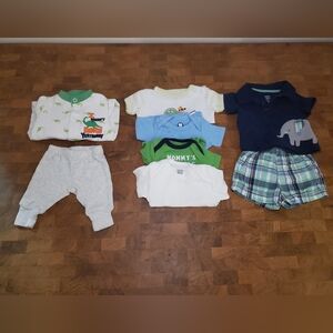 Newborn Boy Wardrobe 8 Piece Bundle
